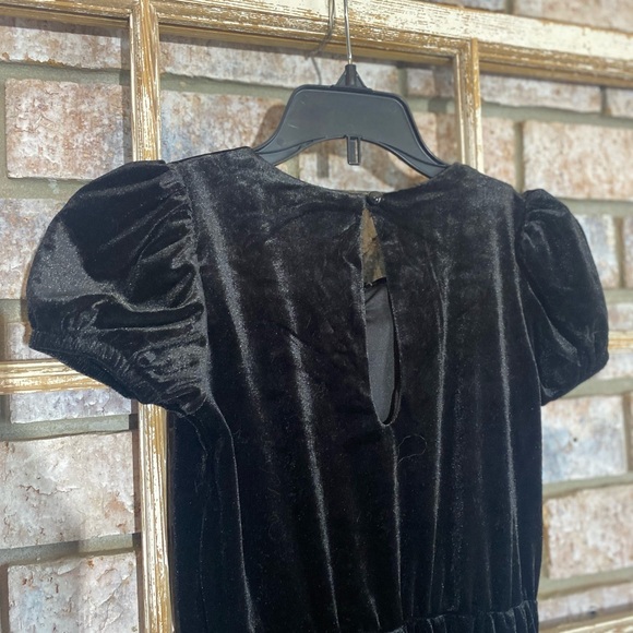 Black Velvet Jumpsuit with Bow and Crystal Accent NWT - Picture 5 of 8